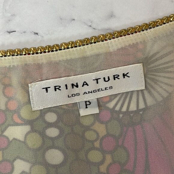 Trina Turk Silk Floral Printed Blouse P XS - Picture 7 of 8